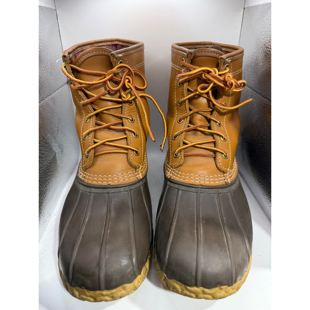 LL Bean Boots Mens 11 M Gore-Tex Thinsulate 8" Duck Boots Brown Tan 212080